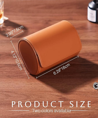 Homde Travel Watch Box Leather: Traveling Case for Men - Luxury Watch Roll for Wristwatch on the Go (brown, M)