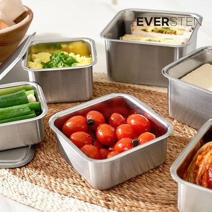 CuBE Large 2PCS Set 1500ml 1050ml Stainless Steel Food Storage Containers With Lids and a Net Kitchen Appliances Dishwasher Safe Premium South Korea