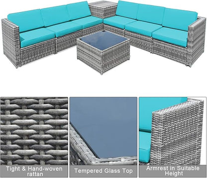 Tangkula 8 Pieces Wicker Patio Furniture Set