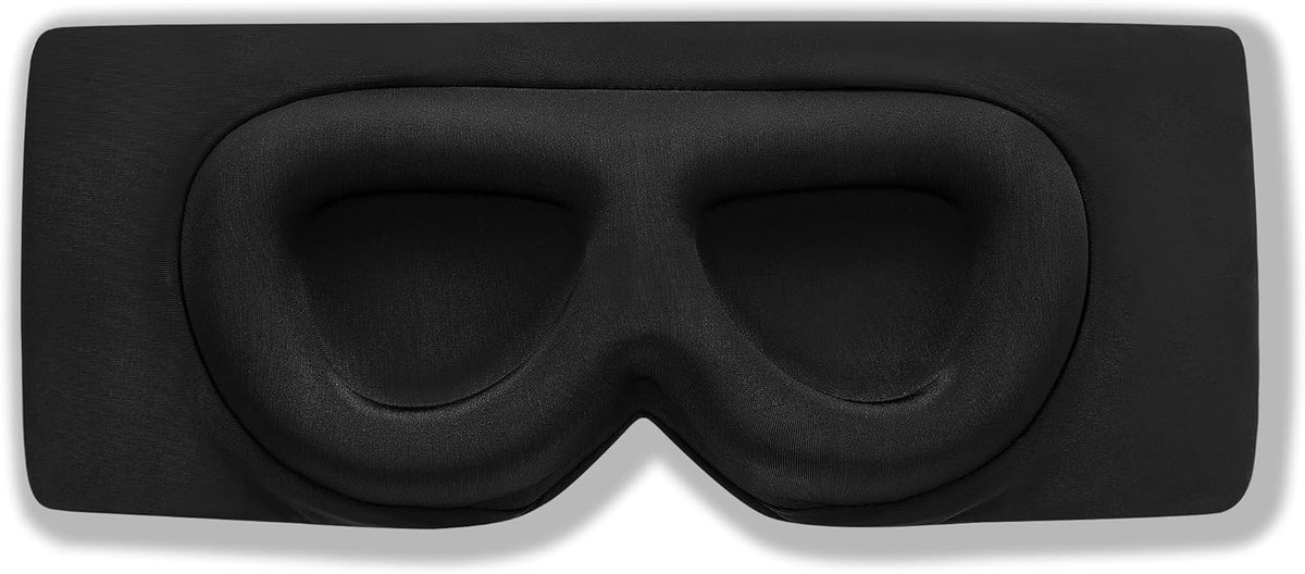 Sleep Mask ALASKA BEAR Wraparound Cool for Sensitive Sleeper Side or Back, Women and Men, Adjustable Headband Eye Mask and Earmuff Blindfold for Full Blackout, Upgraded w/o Buckles