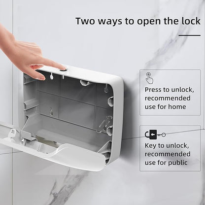 Paper Towel Dispenser Wall Mount Commercial Pack of 3 White Holder Fits Multifold Hand Towels for Kitchen Bathroom