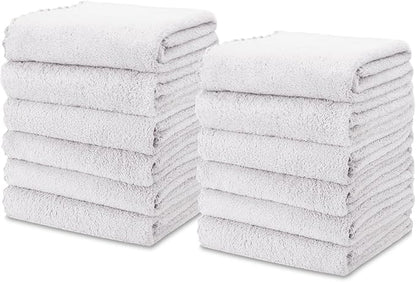 kimteny Kitchen Cloth Dish Towels, 13x28 Inches Premium Dishcloths, Super Absorbent Coral Velvet Microfiber Cleaning Cloths, Fast Drying Rags for Washing Dishes (13x28-12 Pack, White)