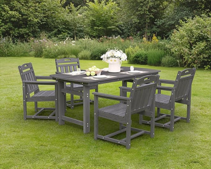 Ciokea HDPE Outdoor Patio Dining Chairs Set of 2, All-Weather Porch Chair