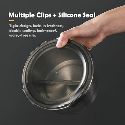 Stainless steel food storage containers leak proof & airtight lids for Kitchen,stainless steel bowl,meal prep lunch box,freezer and microwave safe (5-piece)