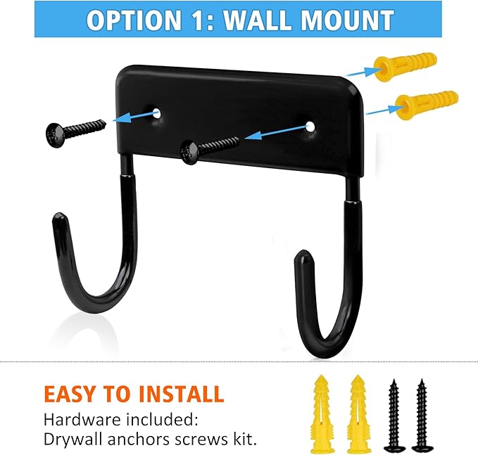 Ironing Board Hanger Wall Mount, Ironing Board Holder Iron Board Organizer Wall Rack, Black Iron Board Hanger Holder for Laundry(Black)