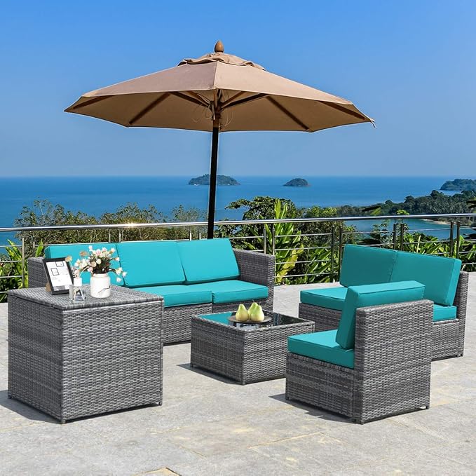 Tangkula 8 Pieces Wicker Patio Furniture Set