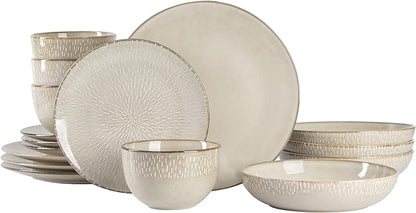 Gibson Elite Matisse 16-Piece Double Bowl Dinnerware Set – Service