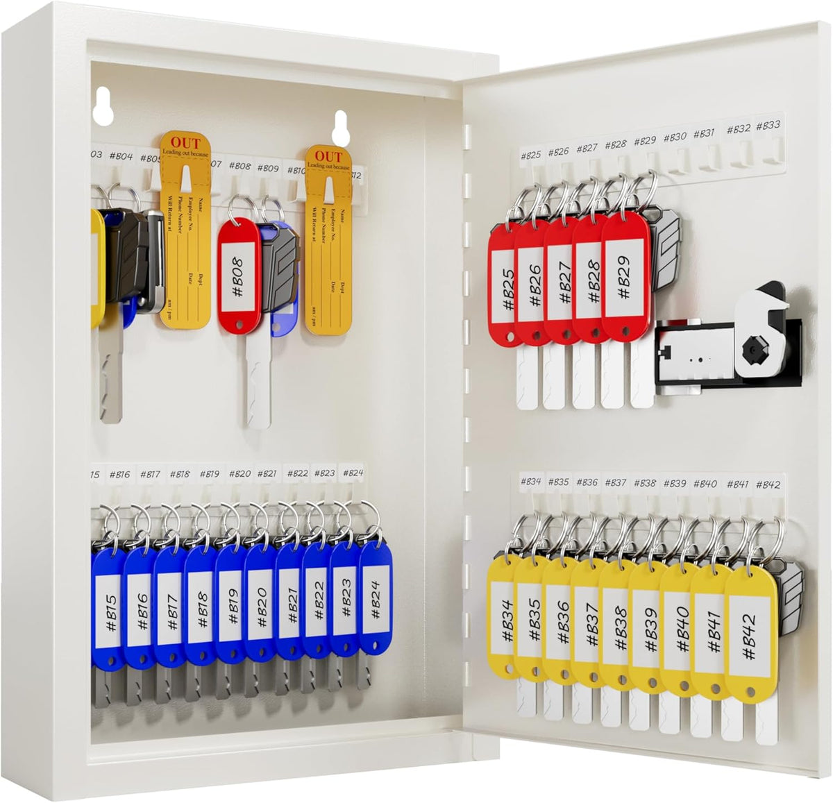 40 Keys Combination Key Lock Box with Code, Key Box Wall Mount for Home Office Key Storage, Resttable Code