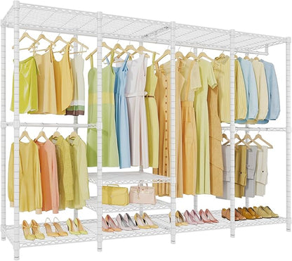VIPEK V40 Plus Extra Large Clothes Rack Heavy Duty Clothing Rack for Hanging Clothes, Multi-Functional Closet Organizer System Freestanding Wardrobe Closet for Bedroom, Max Load 1300lbs, White