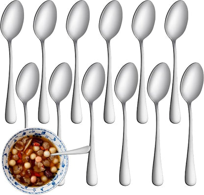 24 Pcs Teaspoons Set, Food-Grade Stainless Steel Spoons Silverware, Cutlery Tea