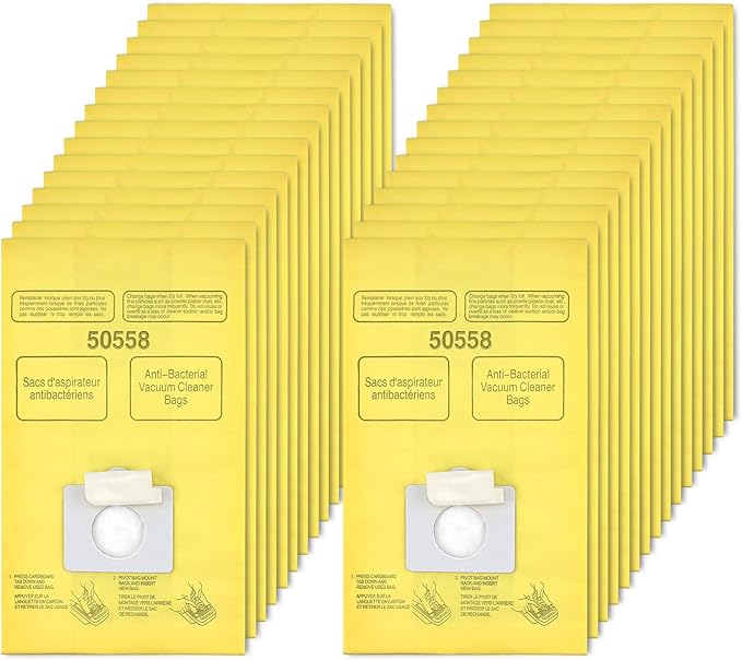 50558 Vacuum Cleaner Bags Replacement for Kenmore Canister Type C/Q 5055, 50555, 50557, 50558 and Pana·sonic Type C-5, C-18, 200 Series, 400 Series, 600 Series, 800 Seires Vacuum - 30 Pack
