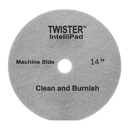 Diversey DD1229107 TASKI Twister Intellipad Diamond Coated Floor Machine Cleaning Pad, Made in USA, Burnish to High Super Gloss Finish, Grey/Brown, 14-inch (Pack of 2)