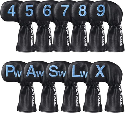 CRAFTSMAN GOLF 11pcs /Set USA US Flag Clover Leather Left Right Black White Green Dark Blue Iron Covers Headcover Also Available for Custom Version with Your Name
