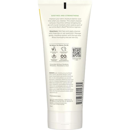 Burt's Bees Gentle Cream Cleanser with Aloe for Sensitive Skin, 98.9% Natural Origin, 6 Ounces