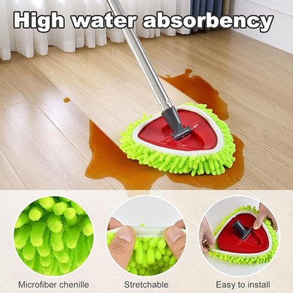 Mop Heads Replacement for Ocedar, Mop Replace Head for Ocedar EasyWring 1 Tank, Microfiber Spin Mop Refills, Include 4 Spin Mop Replacement Head Deep Cleaning Machine Washable with 2 Scrubber Mop Head