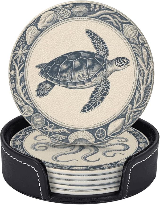 6 Pcs Nautical Ocean Drink Coasters