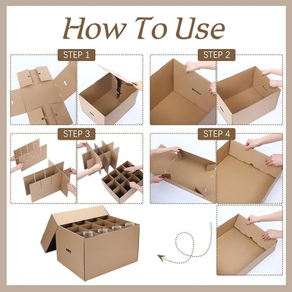 8 Pack Wine Glass Moving Boxes Kitchen Moving Boxes with Handle Kitchen Kit with Lid for Dish Glassware(20 x 15 x 12 Inch)