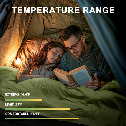Ultralight Warm Weather Sleeping Bag - Portable, Waterproof, Compact Lightweight, Comfort with Compression Sack - Great for Outdoor Camping, Backpacking & Hiking