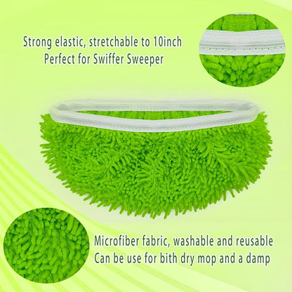 Reusable Microfiber Mop Pads Washable Wet Pads Compatible with Swiffer Sweeper Refills Pads for Wet & Dry Sweeping Cloths Mop Head Replacement for Household Cleaning (4PCS)
