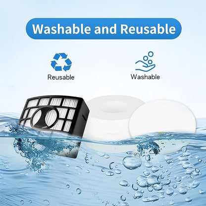 Soft Bristle Brushroll Roller Hepa Foam Filter Replacement Parts Compatible with Shark DuoClean NV800 NV800W NV801 NV801Q NV803 UV810 Vacuum