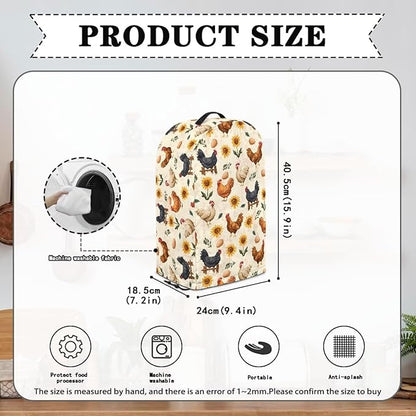 Cute Rooster Blender Dust Cover, Stand Mixer or Coffee Maker Appliance Covers with Drawstring, Anti Fingerprint Dust Stain Resistant Blender Cover for Home Kitchen