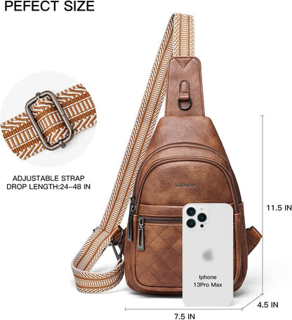 Sling Bag For Women Fanny Pack Crossbody Travel Shoulder Belt Bags Tote Backpack Purse Faux Leather