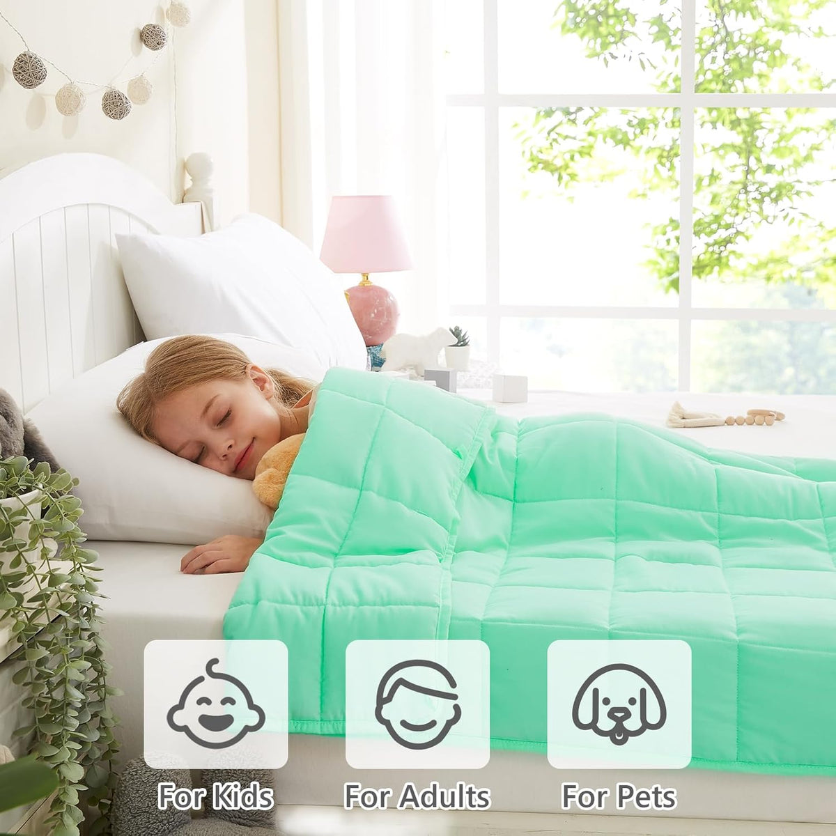 L'AGRATY Weighted Blanket - 36"x48" 3lbs Weighted Blanket Microfiber Material with Glass Beads Small Blanket for All-Season Summer Fall Winter Soft Thick Blanket
