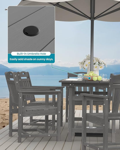 Ciokea HDPE Outdoor Patio Dining Chairs Set of 2, All-Weather Porch Chair