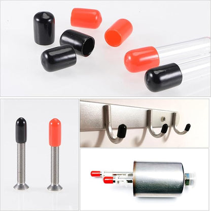 uxcell 20pcs Rubber End Caps 4.5mm(3/16") ID Vinyl PVC Round Tube Bolt Cap Cover Screw Thread Protectors Light Brown