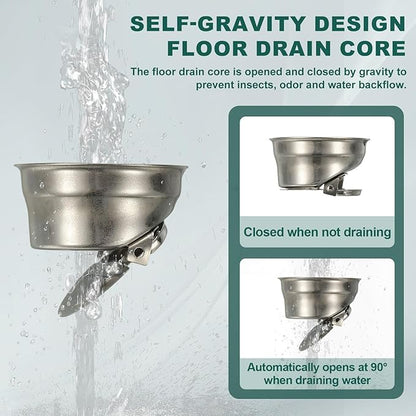 uxcell Rectangular Shower Drain, Brushed 304 Stainless Steel Odor-Proof Floor Drain Linear Shower Drain Hair Catcher for Bathroom Kitchen and Laundry Room(8 Inch, Bright Silver)
