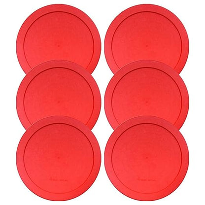 Wood Grip - Lids for Pyrex and Anchor Round Glass Containers - Lids for Pyrex Glass Containers - Replacement Lids (Red, 2 Cups, 6 Pack)