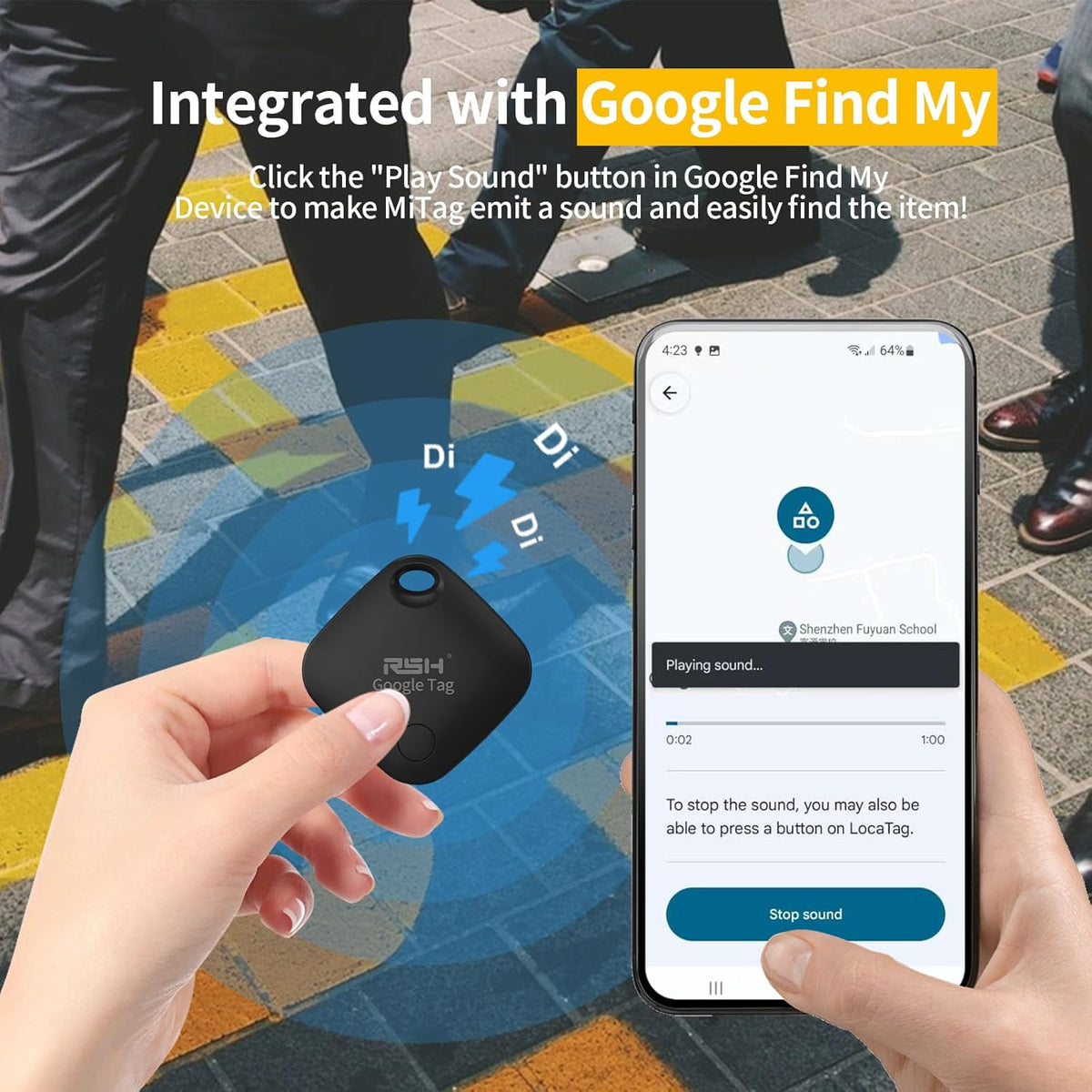 Air Tracker Tag 4 Pack for Android Luggage Tracker Tags Works with Google Find Hub, Bluetooth Tracker Smart Key Finder and Item Locator for Luggage, Backpack, Suitcases, Replaceable Battery