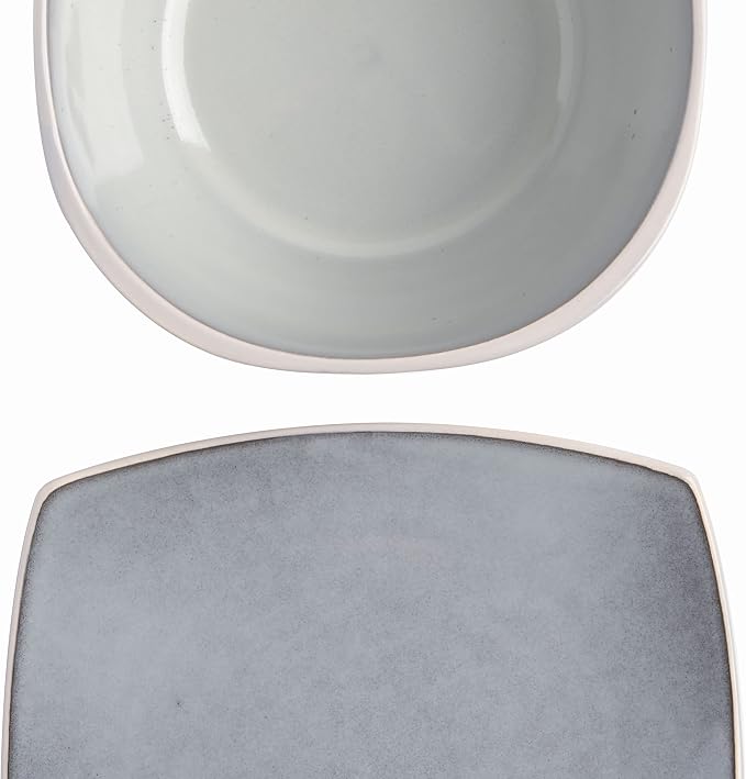 Gibson Elite Soho Lounge Square Reactive Glaze Stoneware Dinnerware Set