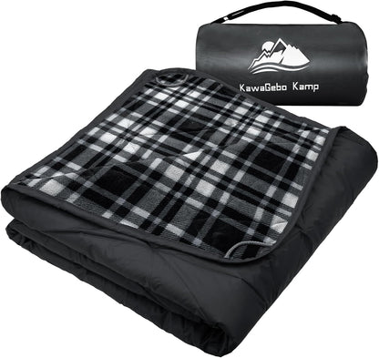 Outdoor Waterproof Blanket, Foldable Fleece Stadium Blanket for Outdoor Sports Event, Camping, Concerts, Car, Pet, Picnics - Windproof, Wearable, Machine Washable 80" x 58"