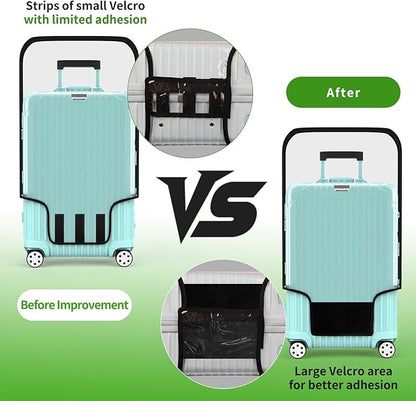 Suitcase Covers For Luggage, 28 Inch Clear PVC Luggage Covers Protector Full Thicken Transparent Waterproof Suitcase Sleeve With Large Velcro for 28" Wheeled Suitcases