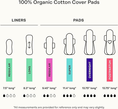 The Honey Pot Company - Herbal Pads for Women - Overnight w/Wings - Infused w/Essential Oils for Cooling Effect & Organic Cotton Cover - Feminine Care - 12 ct