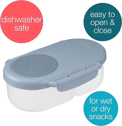 b.box Snack Box Reusable Snack Containers with Lids 2 compartments, Bento Box for kids and toddlers, Leakproof Lunch Box, BPA free and Dishwasher Safe Snack Container (Chill Out, 1 3/4 Cup)