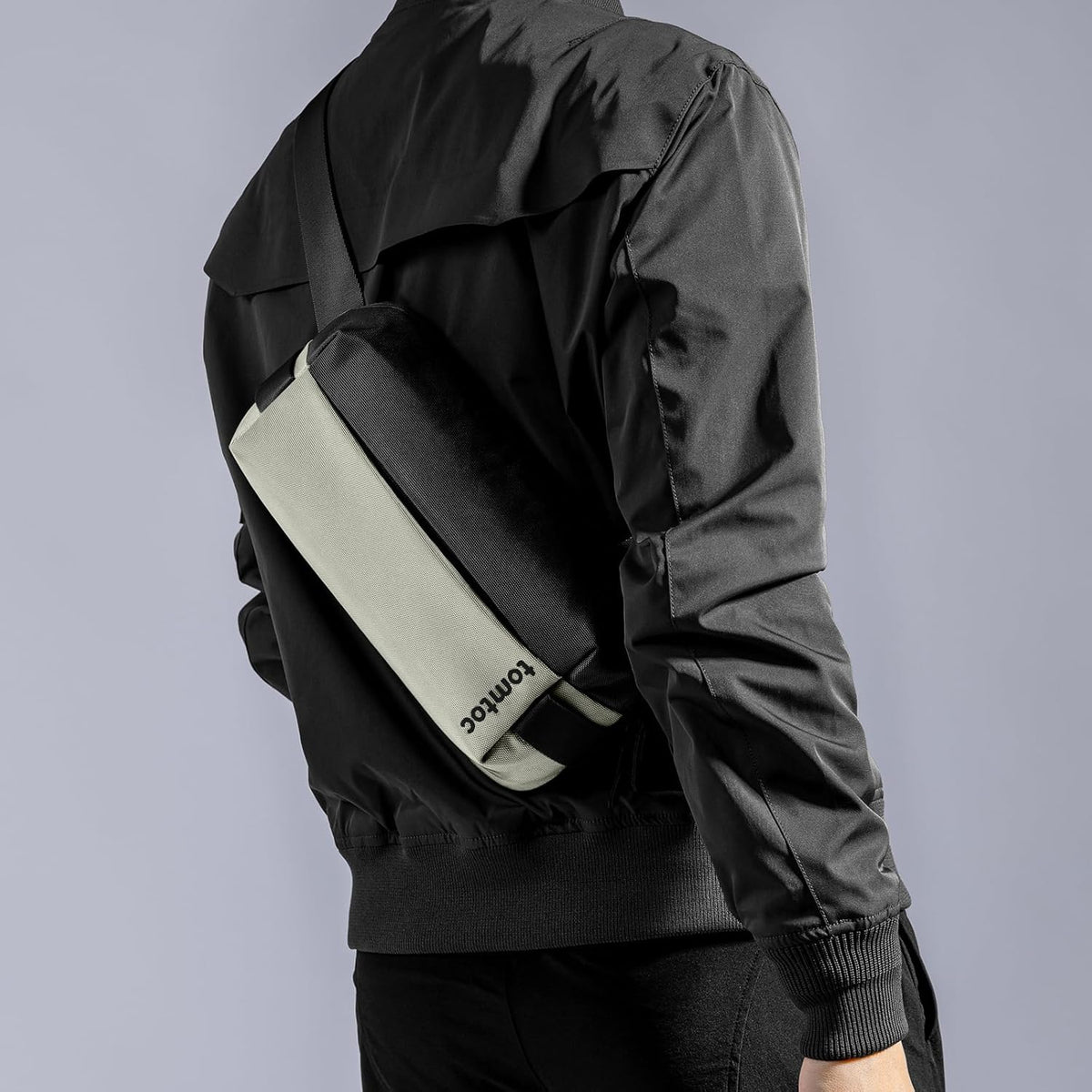 tomtoc Compact EDC Sling Bag, Minimalist Chest Shoulder Backpack Crossbody Bag for Men Women, Lightweight Carry Casual Bag
