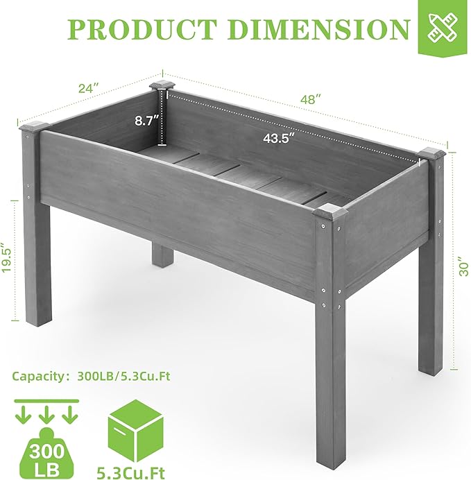 SoliWood Set of 2 Raised Garden Bed
