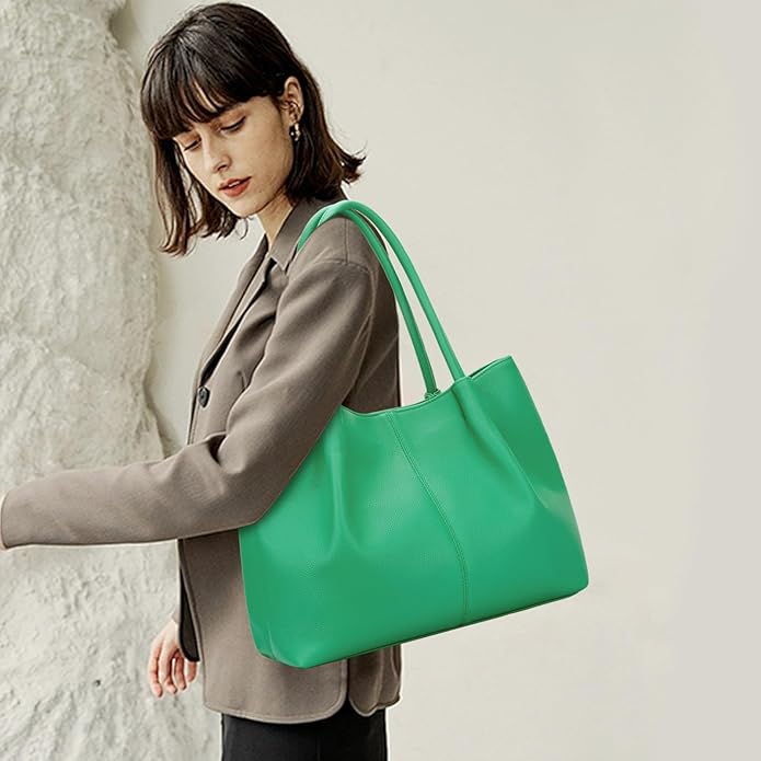 KKXIU Tote Bag for Women Vegan Leather Shoulder Purse Large Capacity Travel Bag