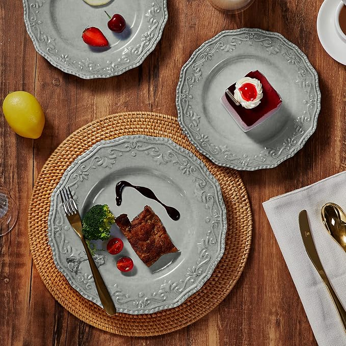 TP 18-Piece Dinnerware Set, Melamine Dishes Set