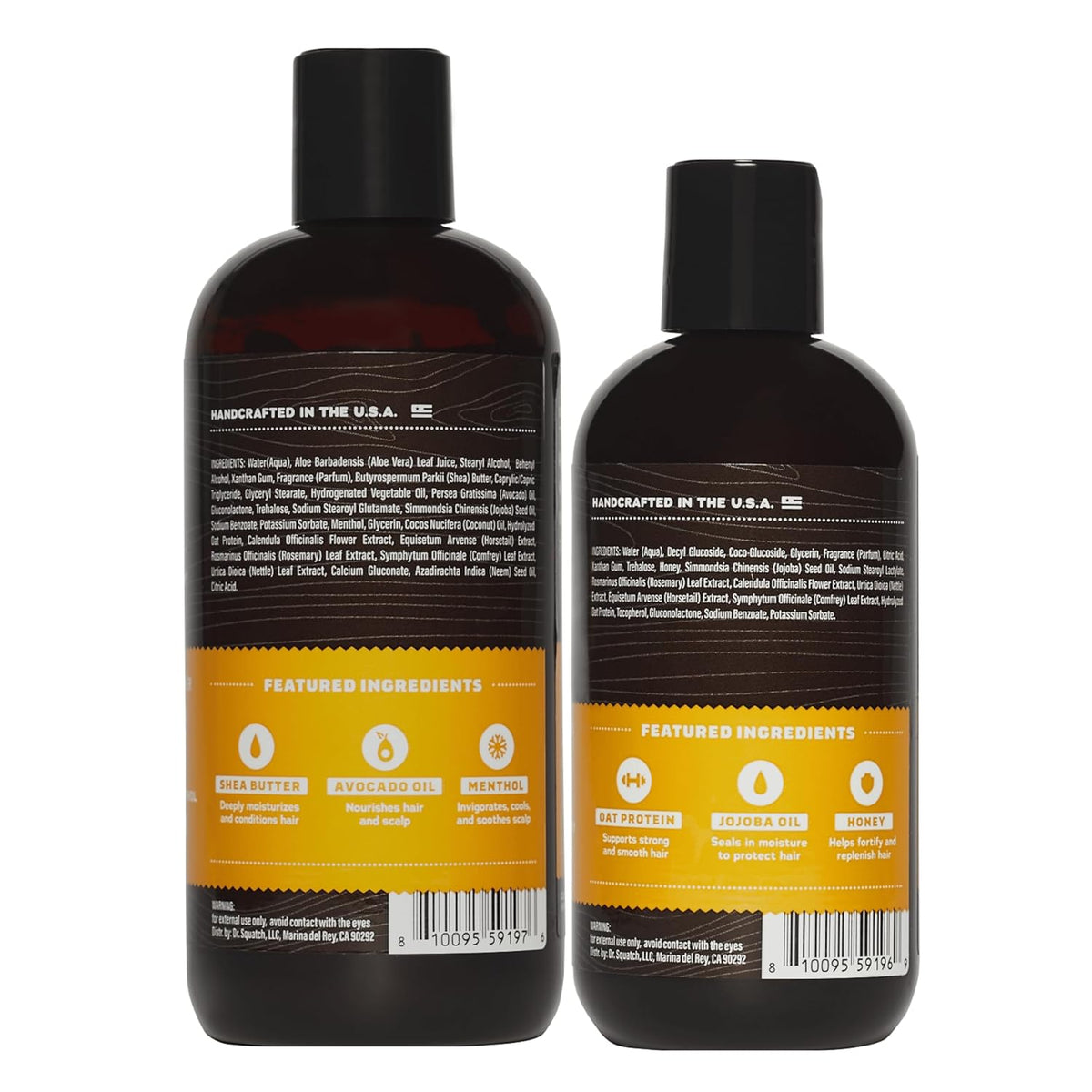 Dr. Squatch Natural Hair Bundle for Men - Healthy, Full Looking Hair - Summer Citrus Shampoo (8 fl oz), Summer Citrus Conditioner (11.5 fl oz)