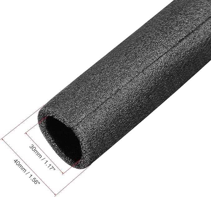 uxcell Foam Tube 1.64 Ft Length 1.17in ID 1.56in OD Hollow Pipe Cover for Protecting Pipes and Heat Preservation Black 4 Pack