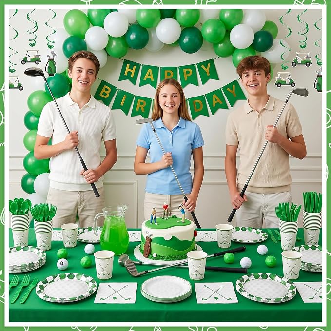 NatNarr Golf Party Supplies Set