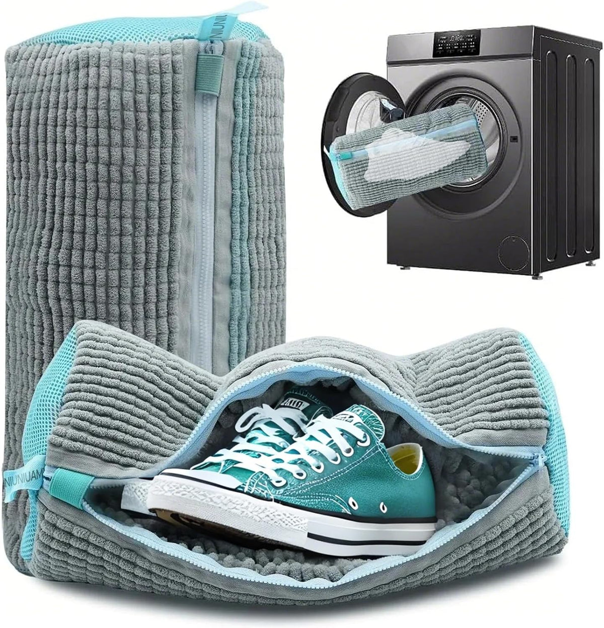 Shoe washing machine bag,Sneaker Laundry Bag for Shoes, Reusable and Durable Shoe Laundry Bag for Washer and Dryer,Suitable for cleaning shoes, gym, tennis, basketball, shoe storage (Grey -2 pieces)