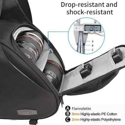 CADeN Camera Bag Sling Shoulder Bag Camera Case Waterproof with Rain Cover Tripod Holder, Compatible for DSLR/SLR Cameras (Canon Nikon Sony Pentax) and Accessories Shoulder Camera Bag