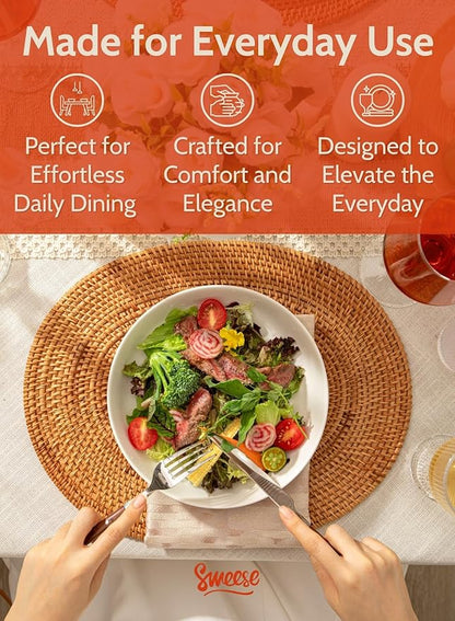 Sweese 22oz Porcelain Pasta Bowls Set of 6-7.6 Inch White Salad Serving Plates, Microwave Dishwasher Safe Dinnerware