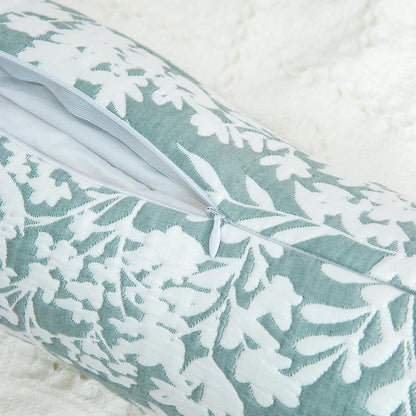 Buckwheat Neck Support Pillow Cervical Neck Cylinder Bolster Pillow,Buckwheat Hulls Adjustable Roll Pillow,Neck Pain Relief for Back and Side Sleepers Round Pillows for Lunch Break Green, 6*15 inch