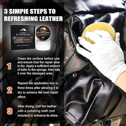 White Leather Repair Kit, White Leather Recoloring Balm, Leather Dye - Restore & Renew Scratch, Faded and Aged Leather & Vinyl Couches, Boots, Car Seats or Leather Furniture…