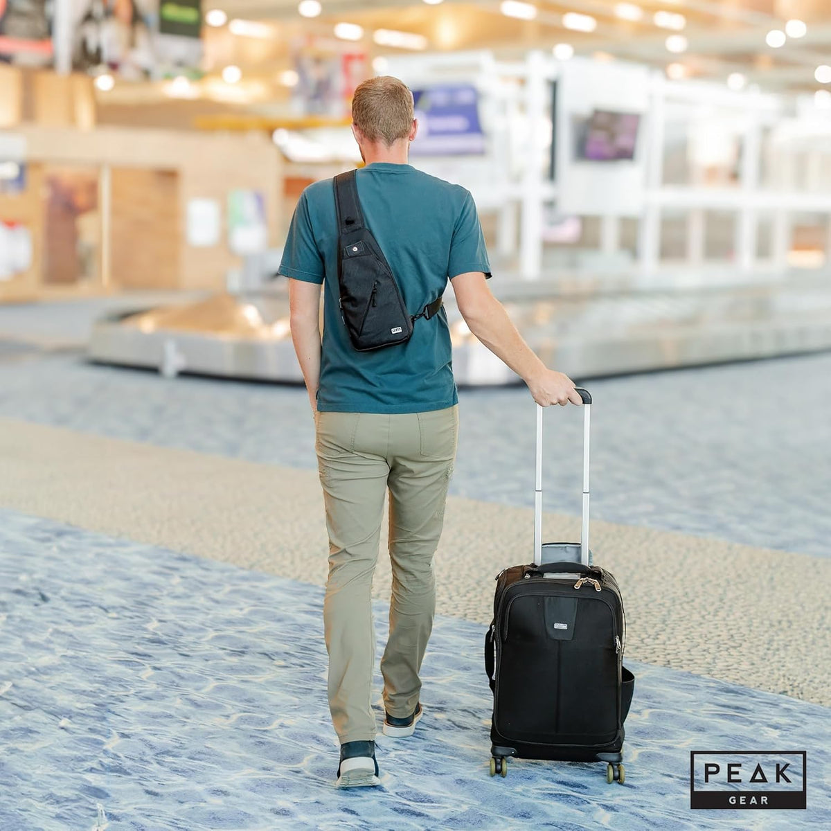 Peak Gear Travel Sling Bag. Compact Crossbody Bag | Lighter and Smaller than a Backpack | Lifetime Lost & Found ID Tag